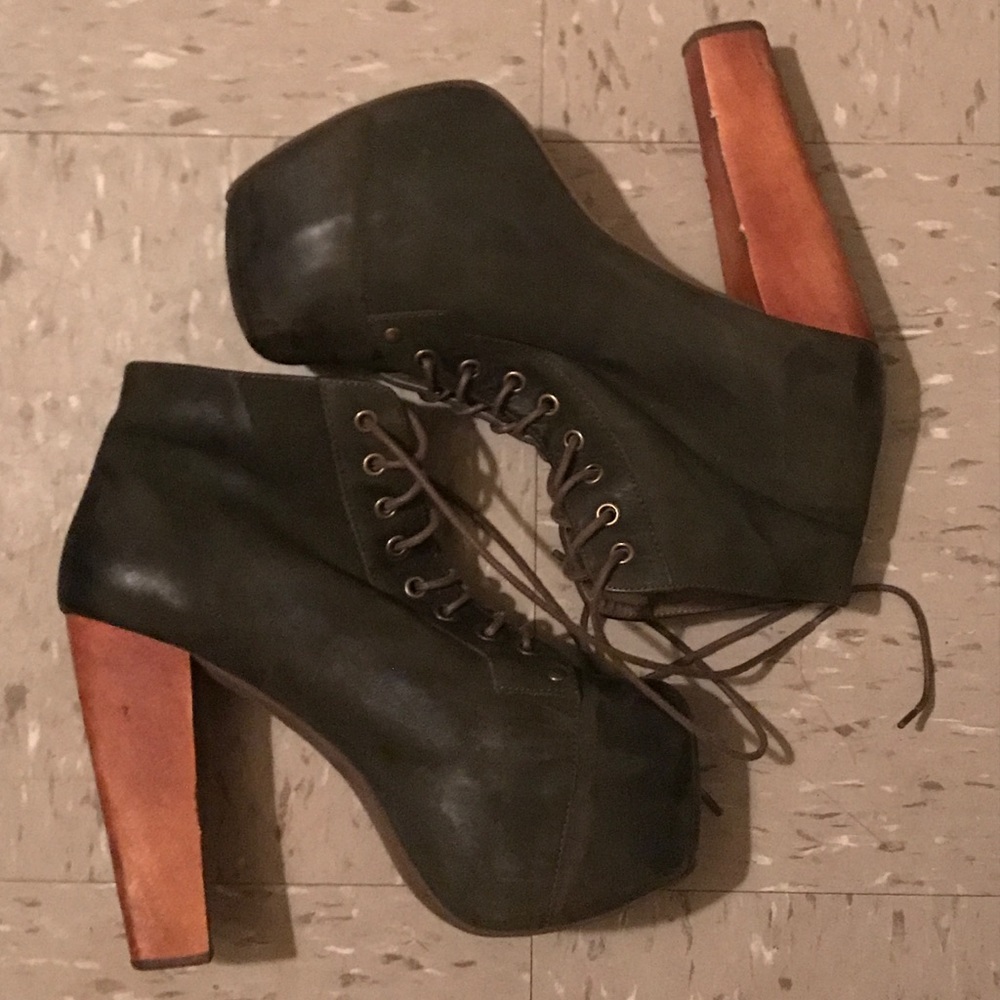 Jeffrey Campbell Woodies LITA 9M Distressed Green